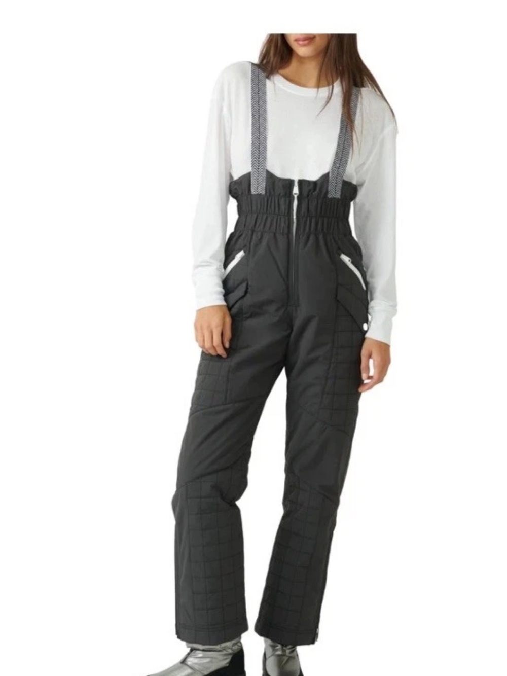 FP MOVEMENT FREE PEOPLE WOMENS ALL PREP SKI BIB PLACK NWT